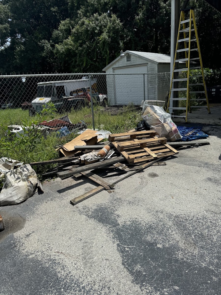 Household items staged for haul-away