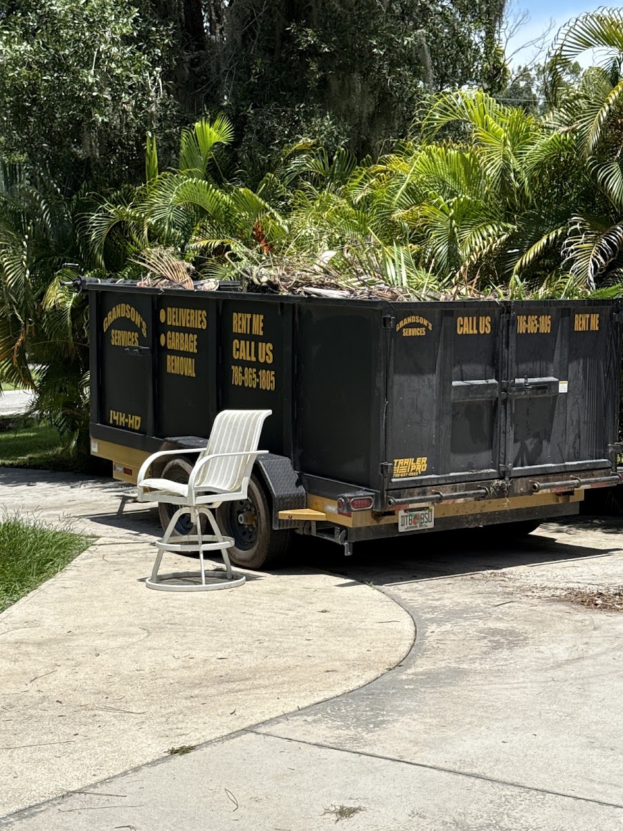 Furniture loaded into the trailer